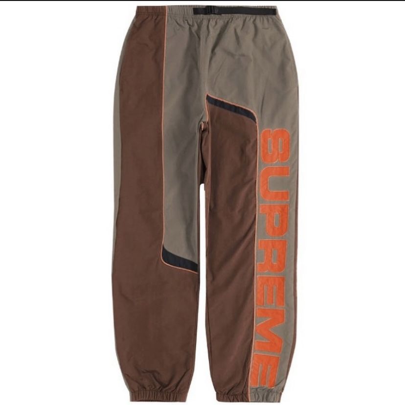 Supreme S Paneled Belted Track Pant Brown 