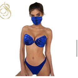 Royal Blue Bikini with a mask (size S)