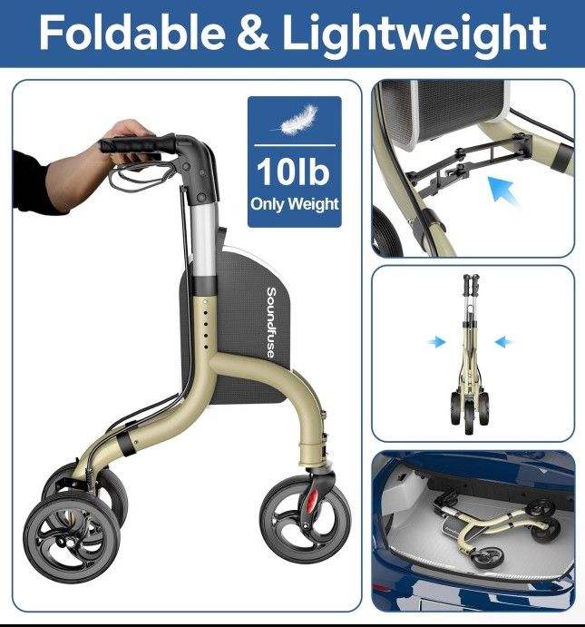 Soundfuse 3 Wheel Rollator Walker