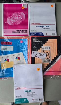 Graph, Card Stock, Portfolios, Lined Paper