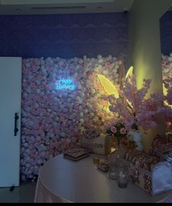Pink flower wall floral backdrop