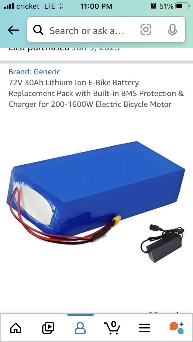72V 30Ah Lithium Ion E-Bike...with Charger