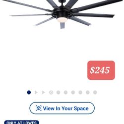 Fanimation Slinger v2  72" Matte Black Color Changing LED Indoor/Outdoor Fan w/light Remote (9-Blade)