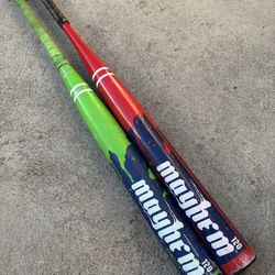 Worth Mayhem Softball Bats 34” In Solid Condition Have More Softball And Baseball Equipment 