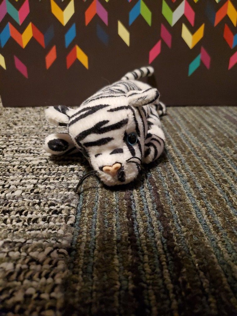 Black and white Tiger Ty plush