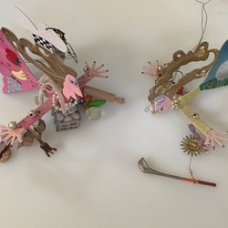 2 Karen Rossi Silvestri Fanciful Flights Ornaments - Chef & Golfer Woman