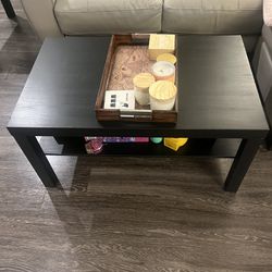 Black Coffee Table And 2 Side Coffee Tables