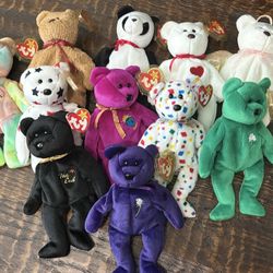 TY Beanie Babies Bears Lot of 11 assorted/rare/authentic bears