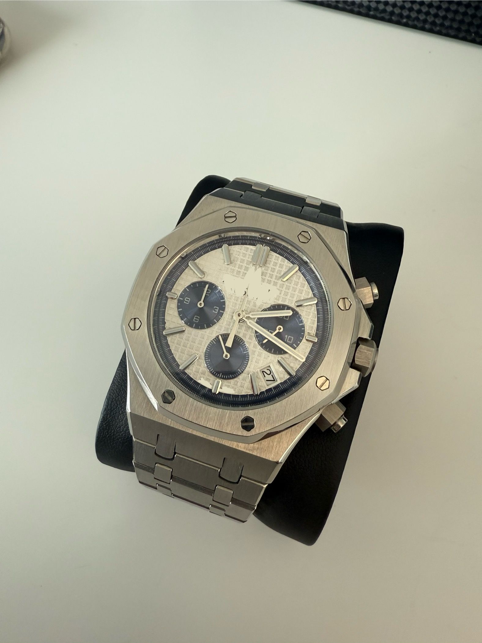 Men Watch Dark Blue, White And Silver - Luxury Watch