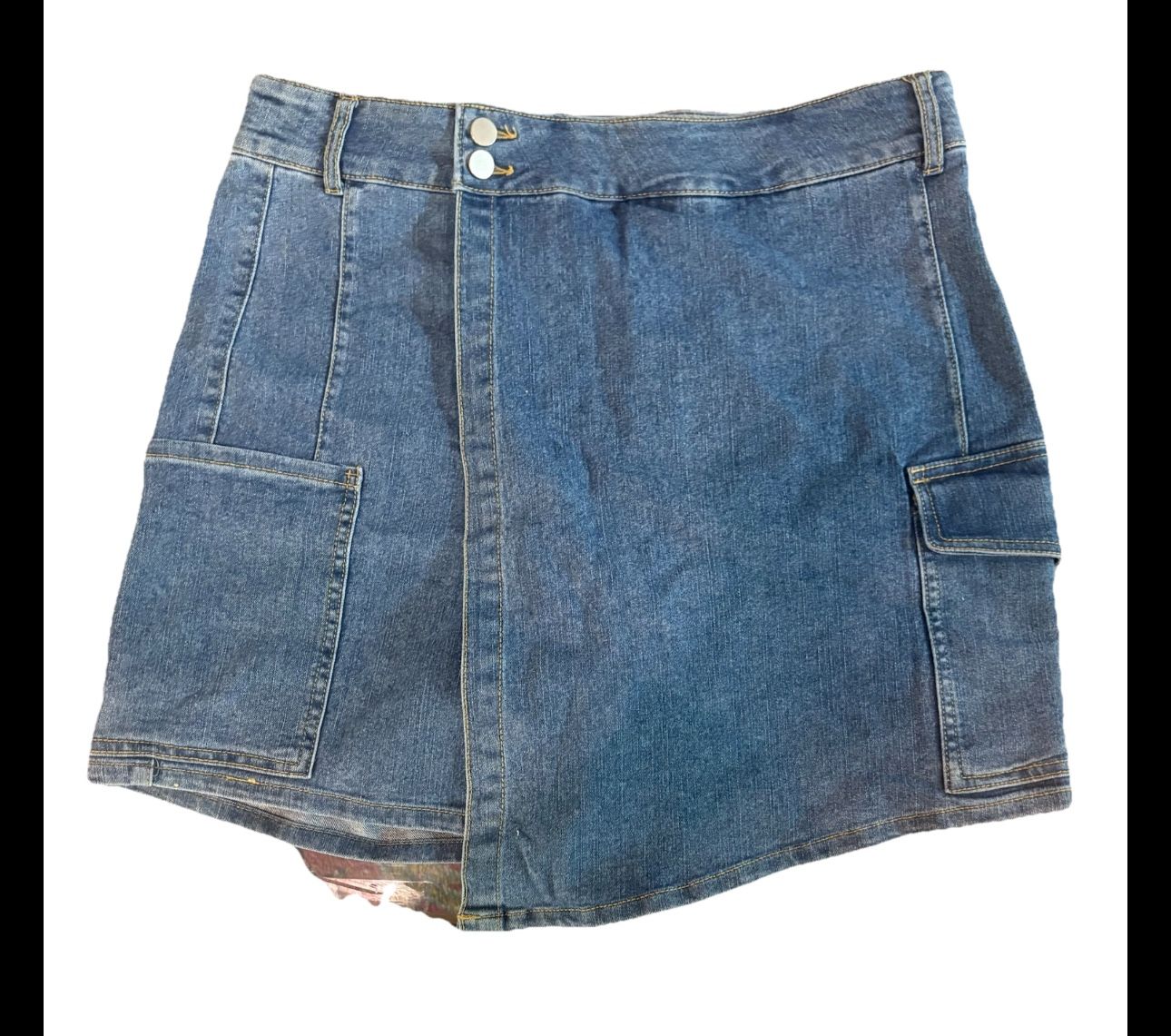 Tinseltown blue faux warp skort