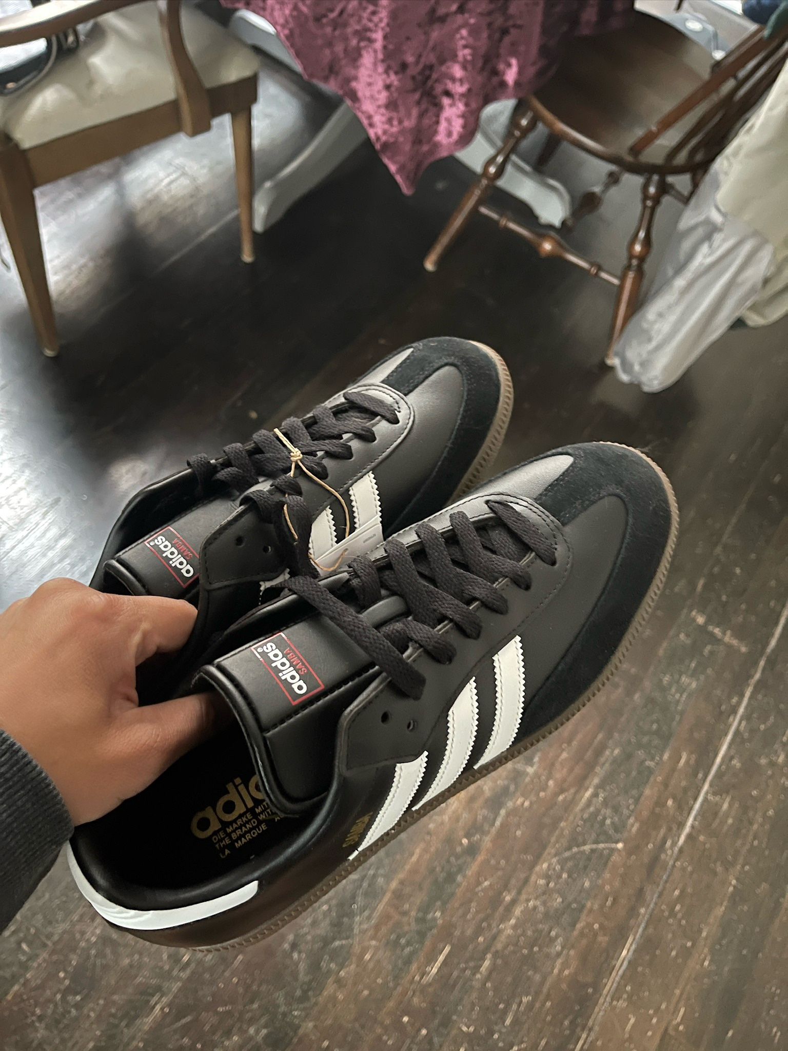 Adidas Black Samba Size 9.5M New 