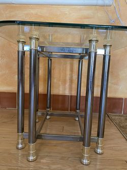 Set Of 2 Glass Side Tables