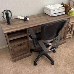File Cabinet Desk with Chair