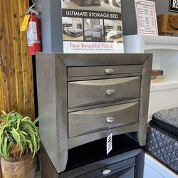 Grey 3-drawer Nightstand- Ultimate Storage Collection 