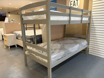 New Twin/Twin Bunk Bed & Mattress 