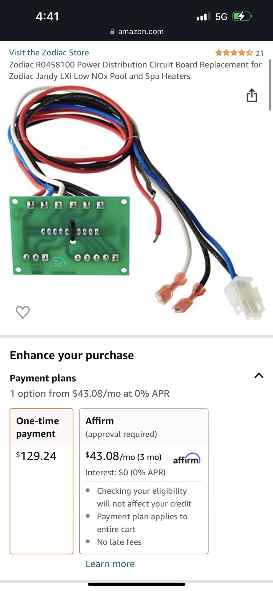 Zodiac Distribution Board Pool And Spa Heater