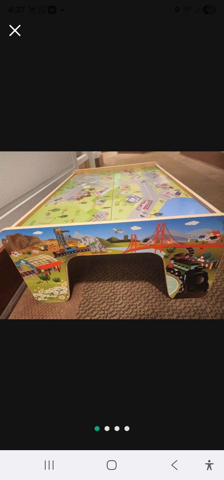 Wooden Train Table Set For Kids