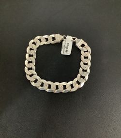 Men’s Silver Cuban Bracelet- 9”