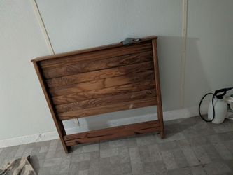 Wood twin bed with attachments
