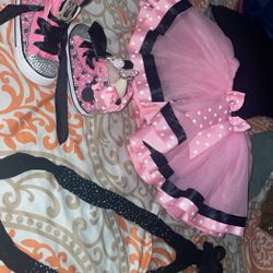 Minnie Mouse Tutu And Rhinestone Fishnets