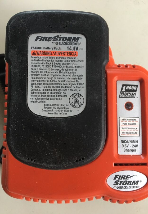 Black & Decker Firestorm FSX-treme 14.4v Battery W/ Charger for Sale in  Torrance, CA - OfferUp