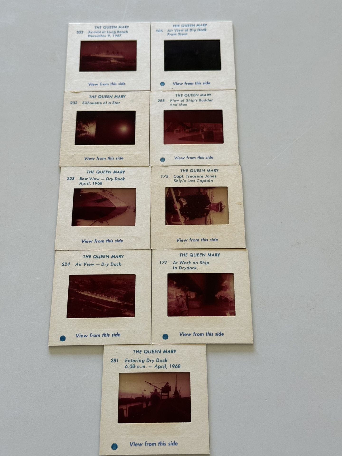 9 Vtg Slides Of The Queen Mary 1968