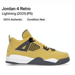 Jordan 4 Retro
Lightning (2021) (PS) Preschool Size 1