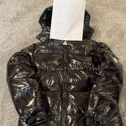 Black Shiny Moncler Puffer Jacket (Size 3) (Scans and Tags) [Maya Short Down]