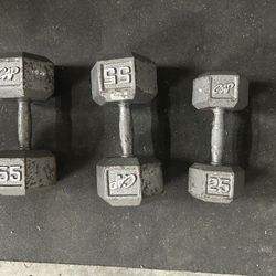 Dumbbells 2x 55, 1x 25