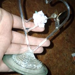 Glass Blown Humming Bird Heart Collection