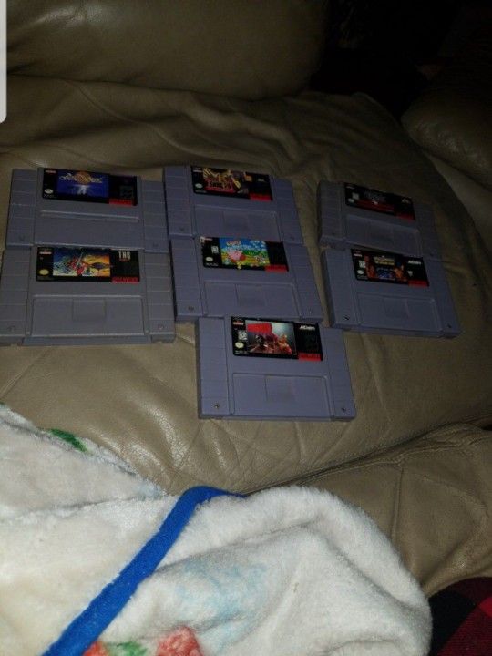 7 Super Nintendo Games In Used Condition