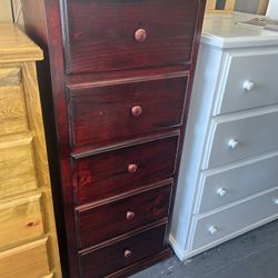 5 Drawers Tall Chest Dresser Available In Different Colors 