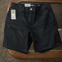 Black Jean Shorts Relaxed