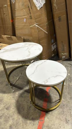 Coffee Table Faux Marble Nesting Table