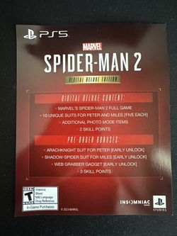 PS5 Spider Man 2 Digital Deluxe Code