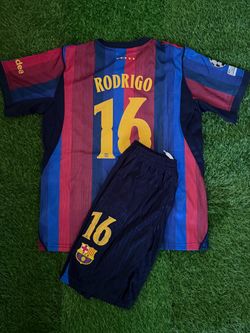 Rodrigo Barcelona jersey kids set