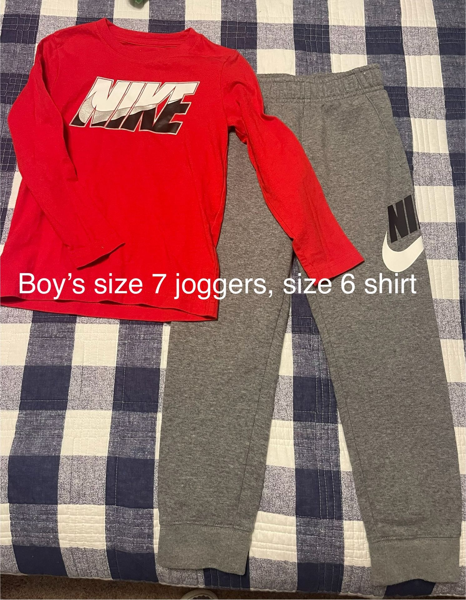 Nike, size 7 joggers, size 6 shirt