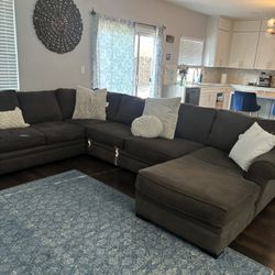 grey 3  piece Sectional couch 