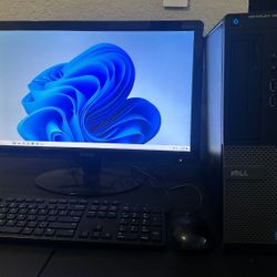 Dell Pc Desktop Computer & Monitor 