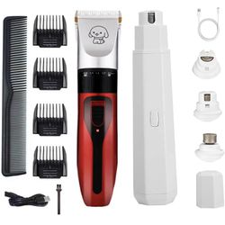 Brandnew Dog Clippers and Nail Grinder Low Noise Cordless Rechargeable Dog Clippers and Nail Grinder for Grooming Pet Hair Trimmers and Nail Trimmers 