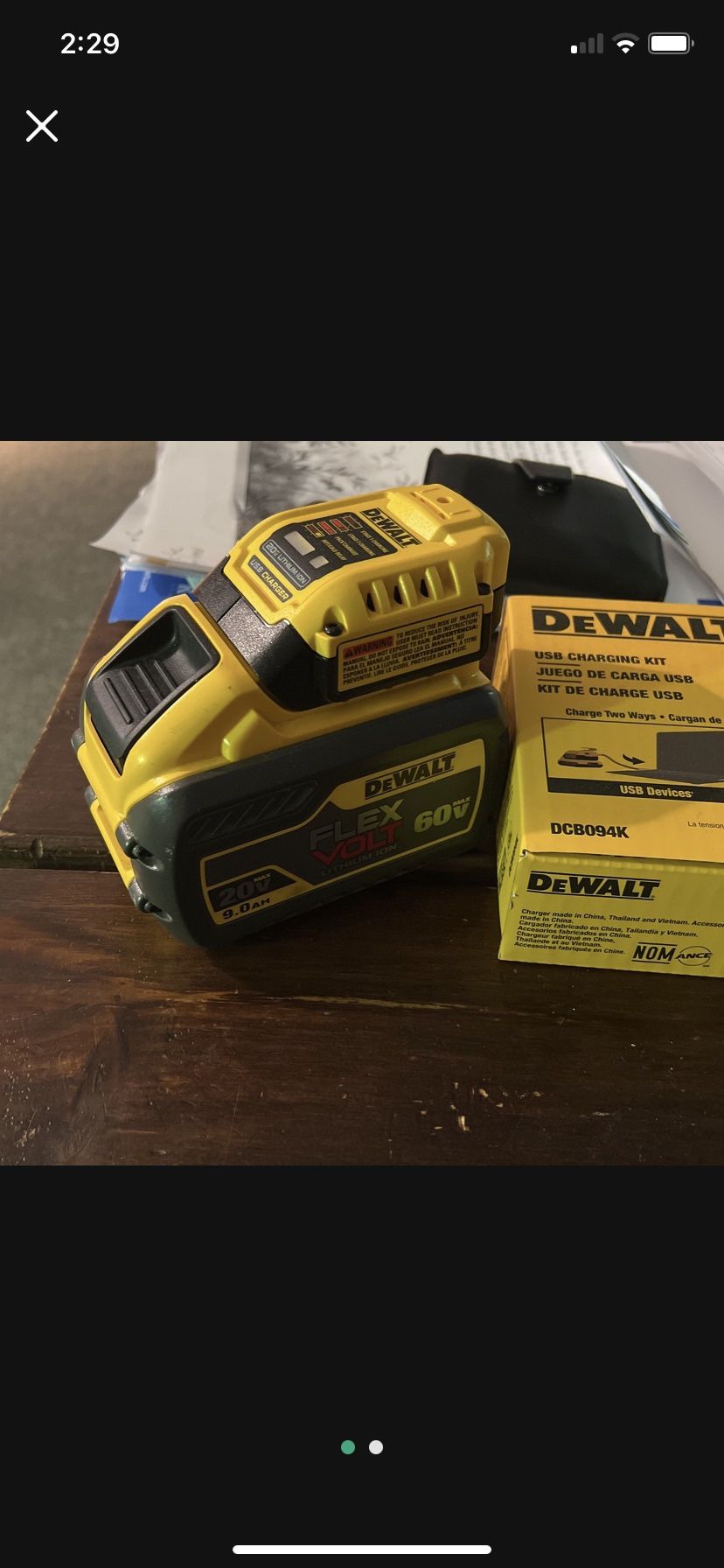 Dewalt Battery An Charger USB 65 Watt Charger 