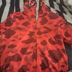 Red bape hoodie size small