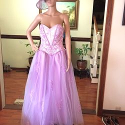 Boutique Purple Beaded Gown
