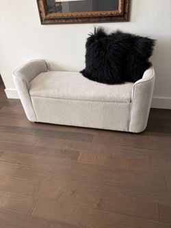NWT upholstered ivory bench