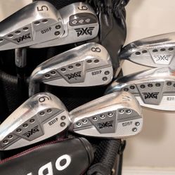 LH NEW DEMO PXG GEN2 DRIVER SET PXG GEN3 IRON SET , NEW ODYSSEY WHITE HOT PRO-1 PUTTER, NEW GOLF STAND BAG 
