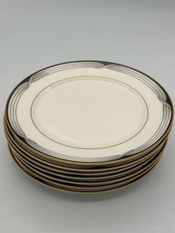 Set of 7 Lenox Erica Debut Collection White Bone China 6 3/8" Bread Side Plates
