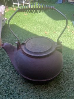 Antique iron kettle