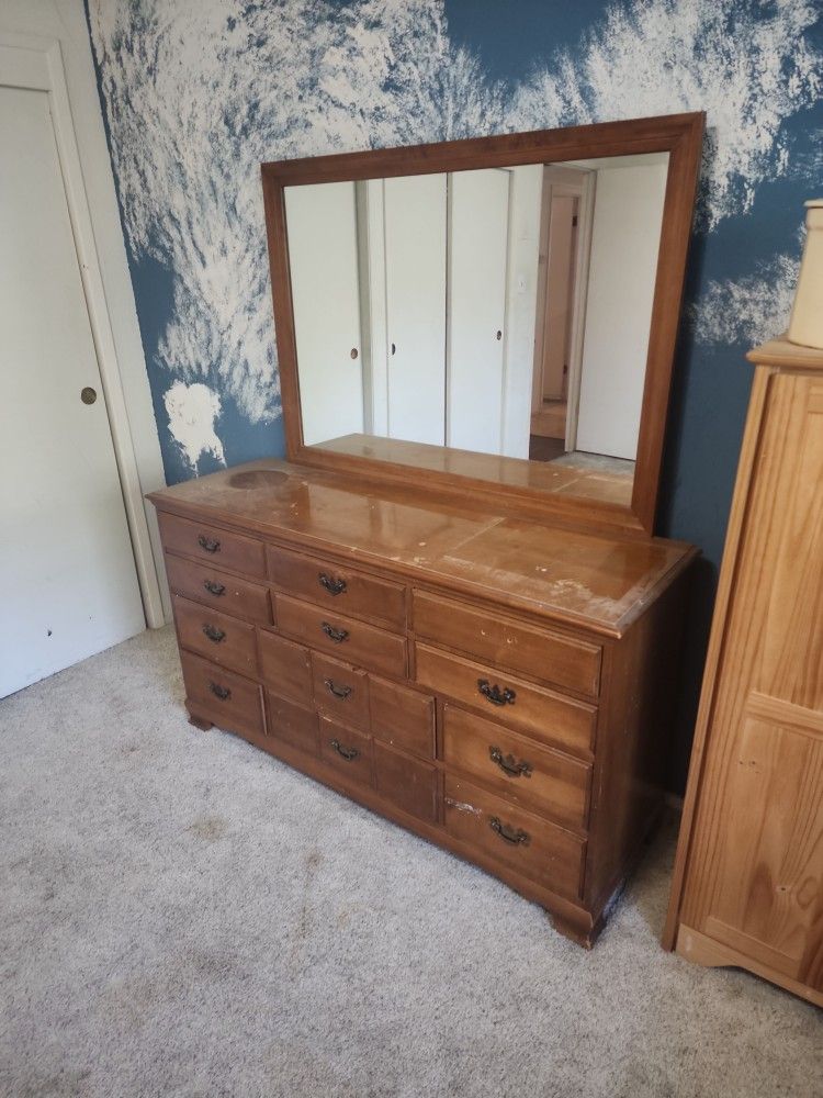 Large Mirrored Dresser 