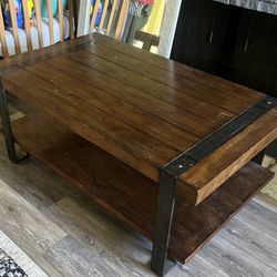 Two Tiered Wooden Coffee Table