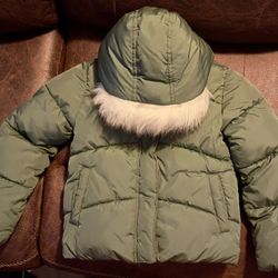 The Children's Place Fleece lined puffer jacket with fur around the hood